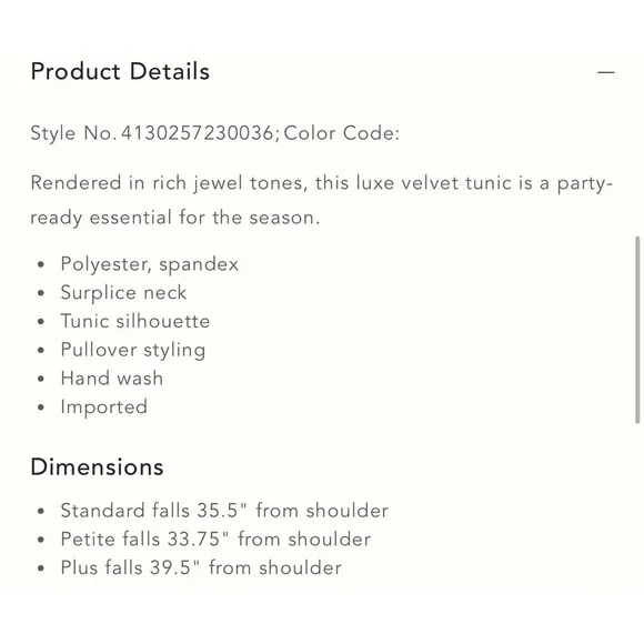 Anthropologie Nancy Green Velvet Tunic Dress NWT SZ 1X - Picture 16 of 16